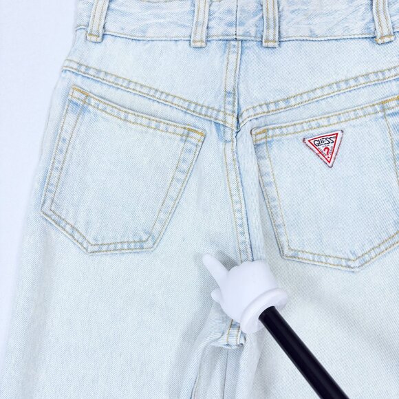 Vintage Guess Womens Light Wash 1050 High Waisted Rise Logo Patch Jeans 27 27" - Picture 9 of 16